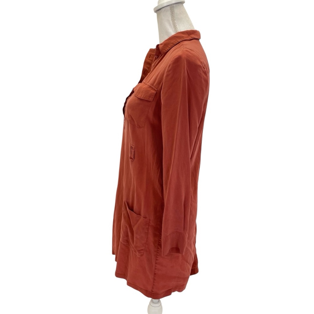Sézane Silk Shirt Dress 34 Rust/Orange - Picture 6 of 15